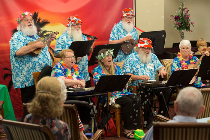 The Ambassadors of Christmas Cheer are, clockwise from top left, Ron Campbell, Billy Quinton, Jim Hastings, Peggy Reaugh, Duane Reaugh, Marsha Quinton and Paulette Campbell.
